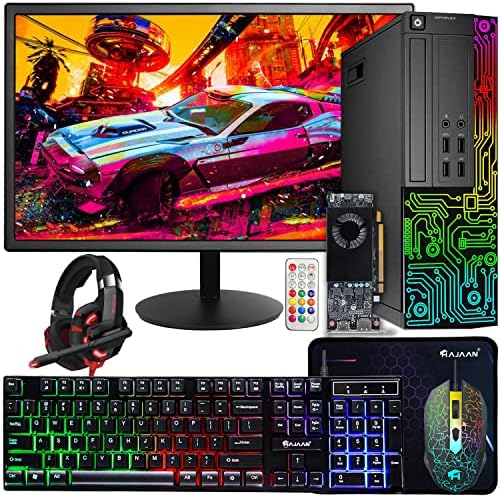 Dell Gaming OptiPlex Desktop RGB Computer PC, Intel Core i7, AMD RX 550 4GB GDDR5, 16GB RAM, 512GB SSD, 24 Inch HDMI Monitor, RGB Keyboard…