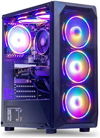 Gaming Desktop Computer, AMD Ryzen 5 5500, GTX1660S 6GB, 16GB DDR4, NVME 500GB SSD, 6RGB Fans, Win 11 Pro Ready, Gamer Desktop Computer(R5 5500| GTX1660S)