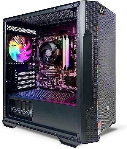NSXGAMING Nova Desktop Gaming Computer (AMD Ryzen 5 5600G, 16GB 2 * 8 GB DDR4 3600, 512Gb M2 NVME SSD, RGB Fans, Windows 11 Home…